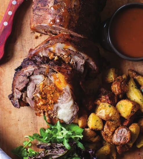 Cordero relleno al horno