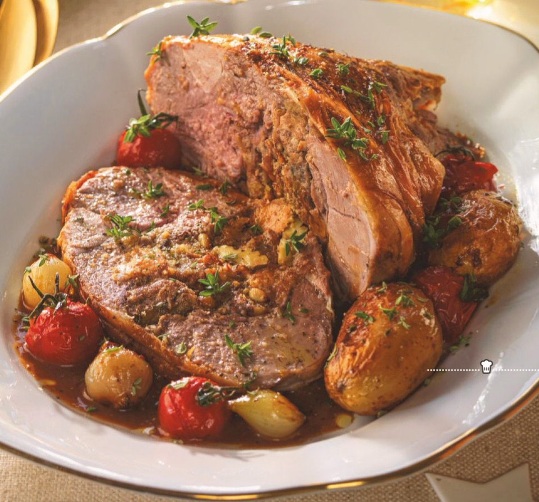 Cordero relleno de foie con patatitas