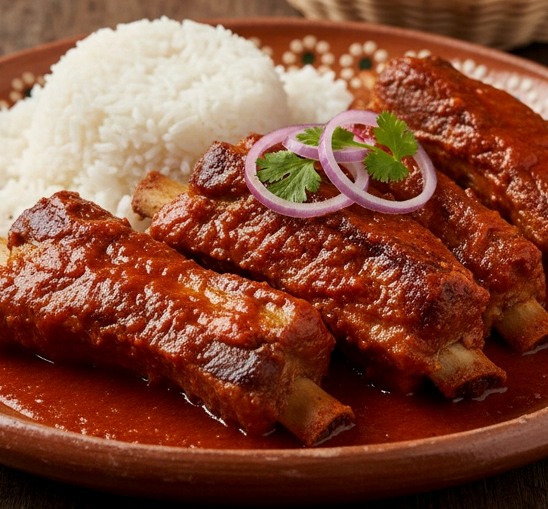 Costillas de cerdo en salsa roja casera