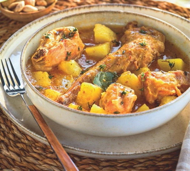 Estofado de conejo al azafrán