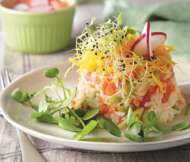Flanecitos de ensalada de arroz