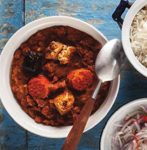 Frejoles al Horno con Miel y Papada de Cerdo