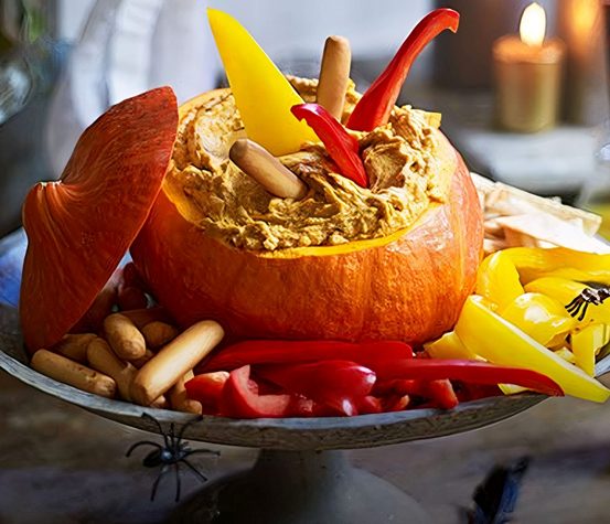 Hummus de Calabaza Casero Servido en Calabaza