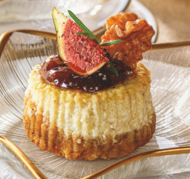 Minicheesecakes de Gorgonzola y Coulis de Higos