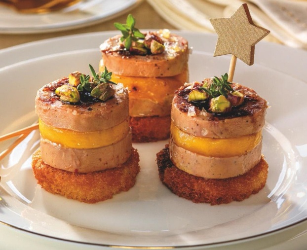 Montaditos de Foie con Mango y Reducción de Pedro Ximénez