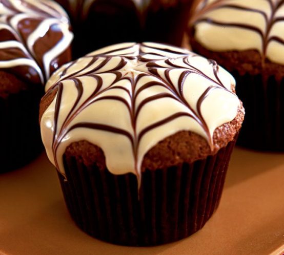 Muffins de Chocolate con Telaraña