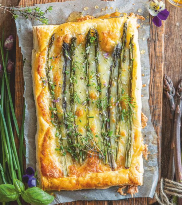 Pastel de espárragos con mozzarella