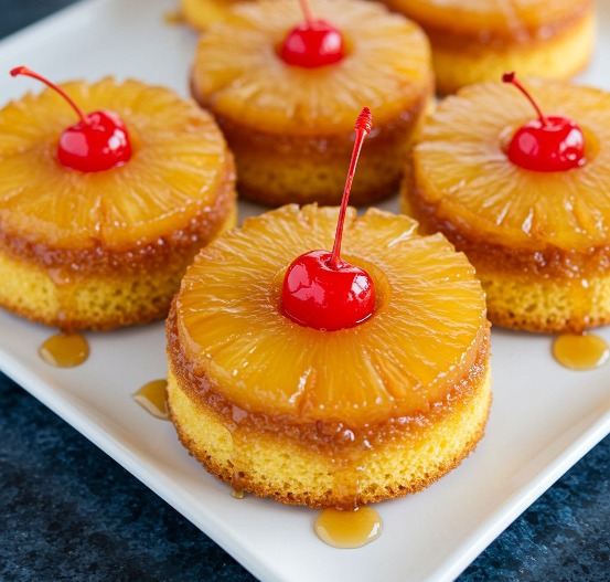 Pastel volteado de piña casero