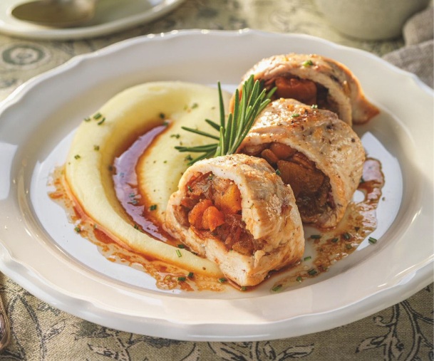 Pechugas rellenas con beicon y frutos secos