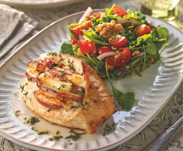 Pechugas rellenas con manzana y brie