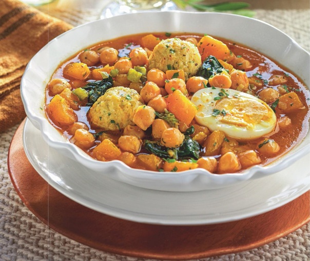 Potaje de Cuaresma con albóndigas de bacalao