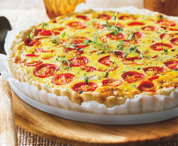 Quiche de tomates cherry y queso