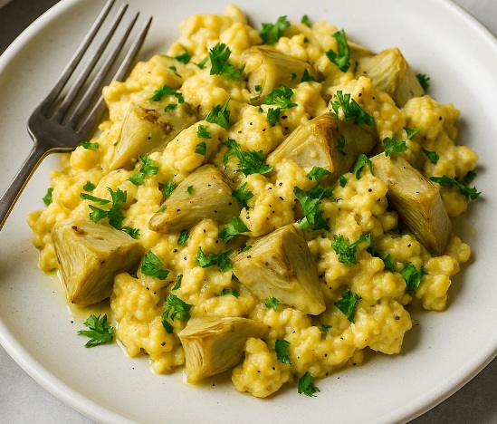 Revuelto de Alcachofas (Alcauciles) y Huevo