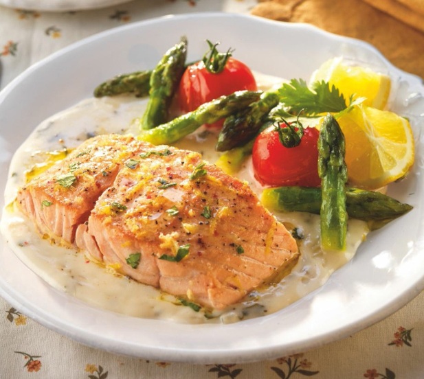 Salmón en salsa de leche de coco