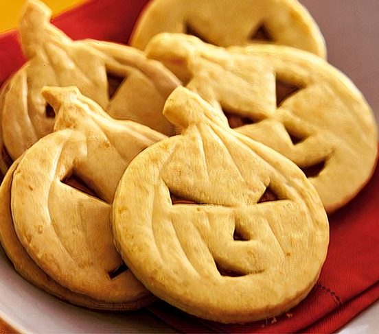 Sándwiches de Galletas de Naranja en Forma de Calabaza