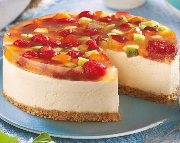 Tarta Mousse de Queso con Frutas y Mermelada